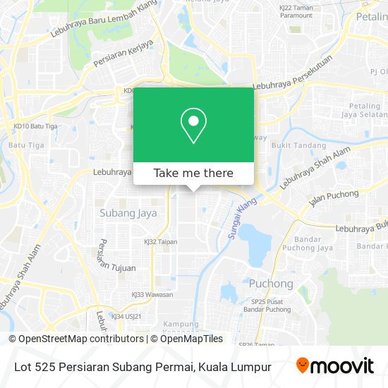 Peta Lot 525 Persiaran Subang Permai
