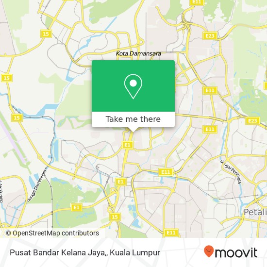 Peta Pusat Bandar Kelana Jaya,