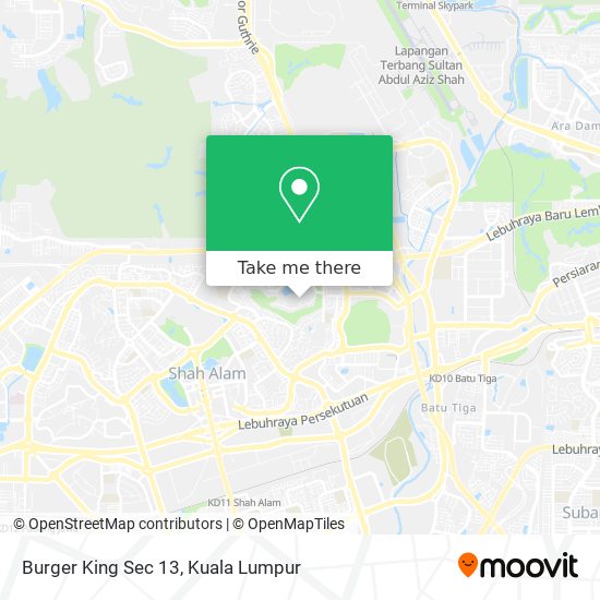 Burger King Sec 13 map