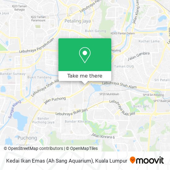 Peta Kedai Ikan Emas (Ah Sang Aquarium)