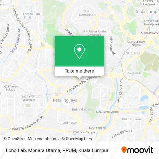 Echo Lab, Menara Utama, PPUM map