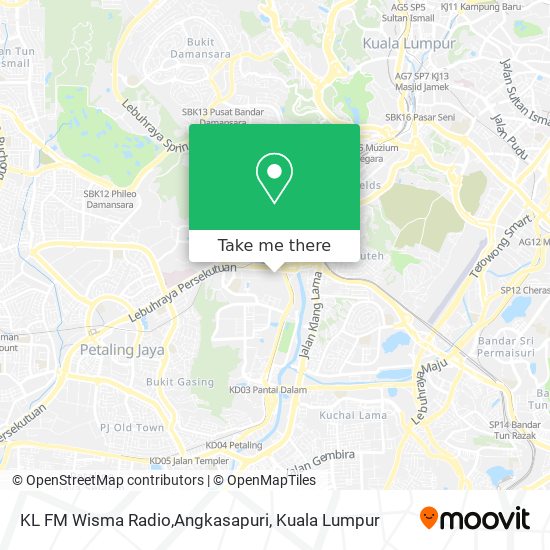 Peta KL FM Wisma Radio,Angkasapuri