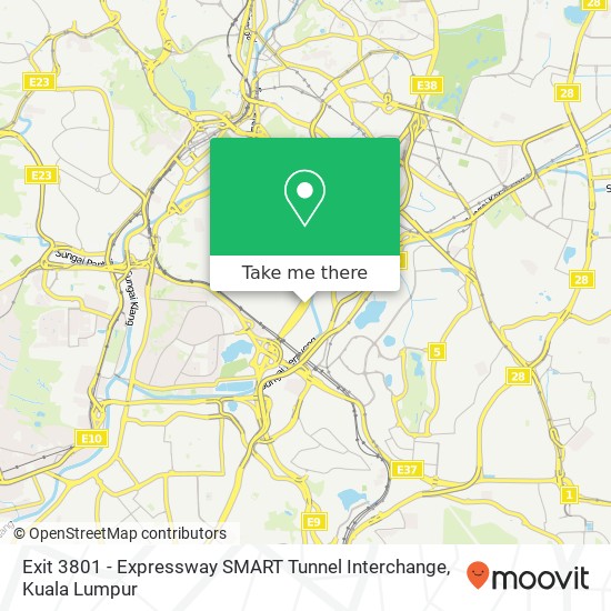 Exit 3801 - Expressway SMART Tunnel Interchange map