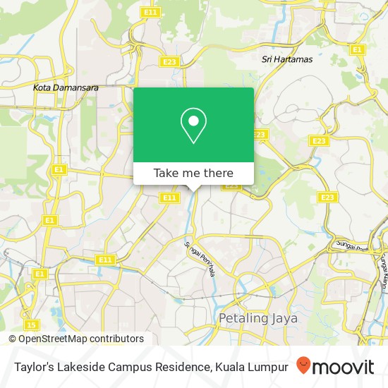 Taylor's Lakeside Campus Residence map