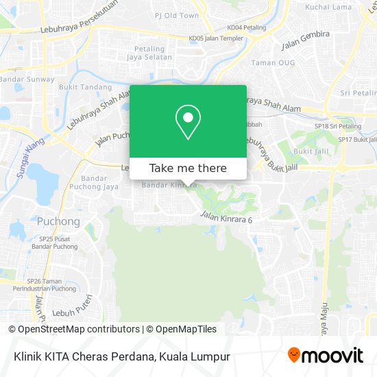 Peta Klinik KITA Cheras Perdana