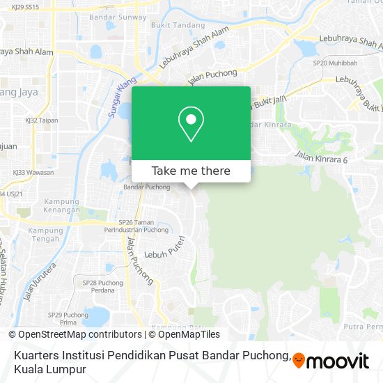 Peta Kuarters Institusi Pendidikan Pusat Bandar Puchong