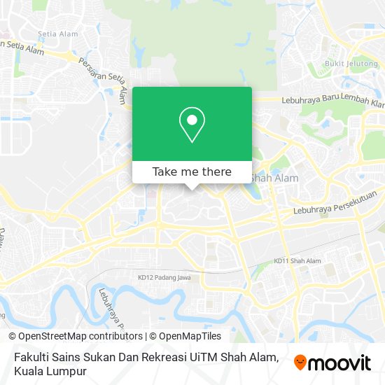 Peta Fakulti Sains Sukan Dan Rekreasi UiTM Shah Alam