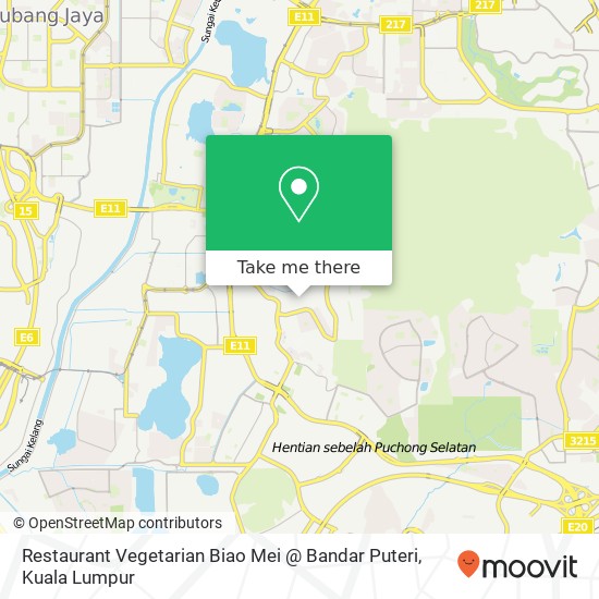 Peta Restaurant Vegetarian Biao Mei @ Bandar Puteri