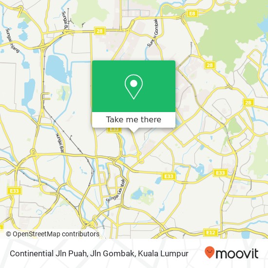 Continential Jln Puah, Jln Gombak map