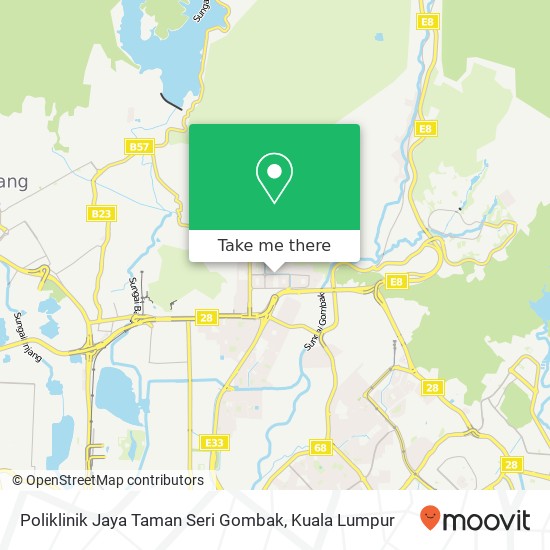 Peta Poliklinik Jaya Taman Seri Gombak