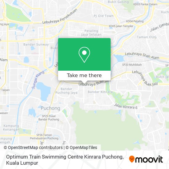 Peta Optimum Train Swimming Centre Kinrara Puchong