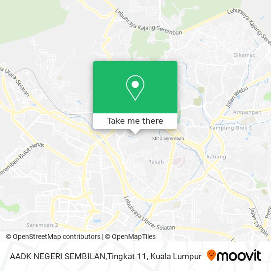 如何坐公交或火车去seremban的aadk Negeri Sembilan Tingkat 11 Moovit