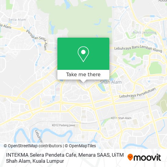 INTEKMA Selera Pendeta Cafe, Menara SAAS, UiTM Shah Alam map