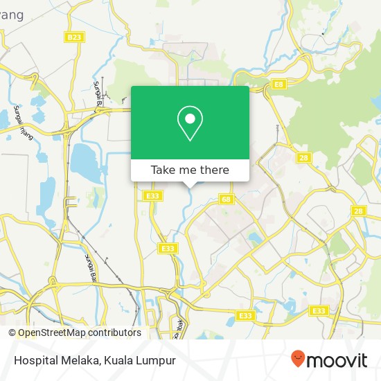 Hospital Melaka map
