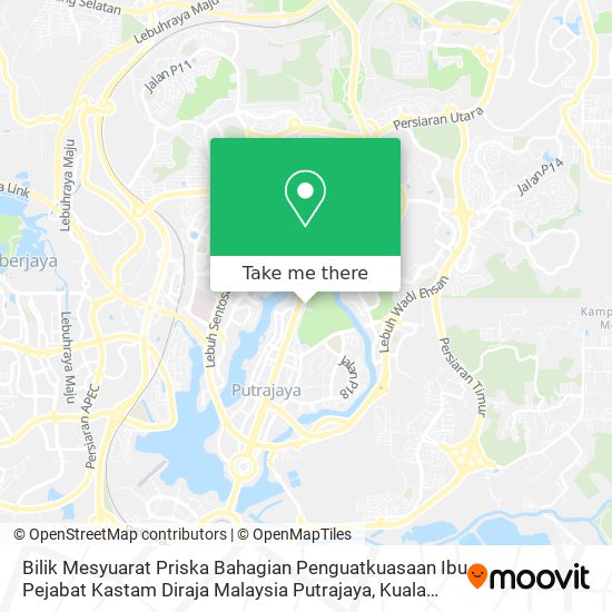 Peta Bilik Mesyuarat Priska Bahagian Penguatkuasaan Ibu Pejabat Kastam Diraja Malaysia Putrajaya