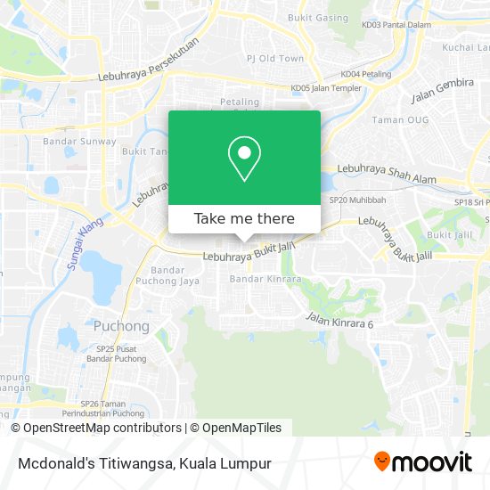 Peta Mcdonald's Titiwangsa