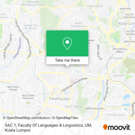 SAC 1, Faculty Of Languages & Linguistics, UM map
