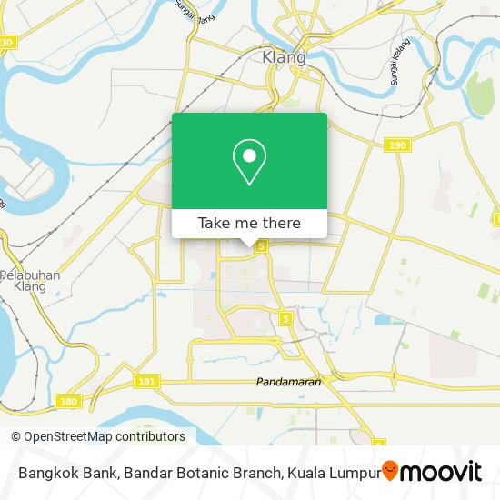 Bangkok Bank, Bandar Botanic Branch map