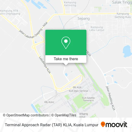 Terminal Approach Radar (TAR) KLIA map