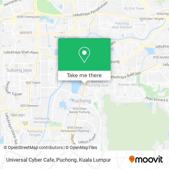 Universal Cyber Cafe, Puchong map