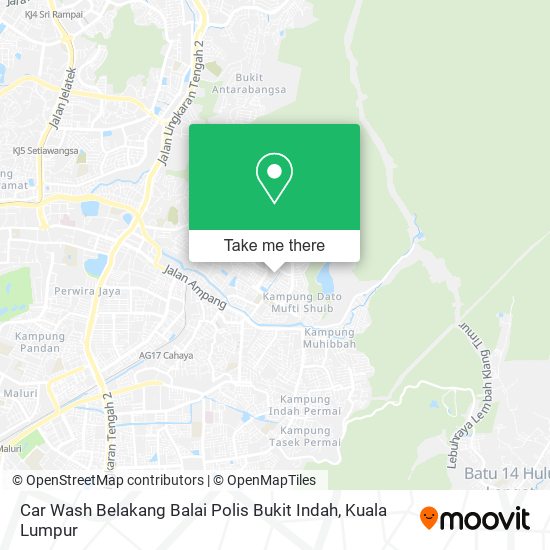 Peta Car Wash Belakang Balai Polis Bukit Indah