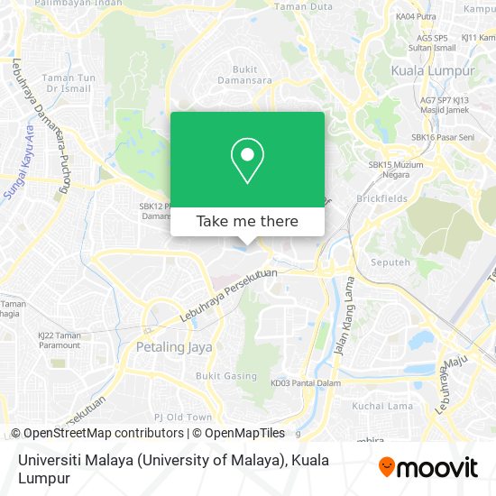 Peta Universiti Malaya (University of Malaya)