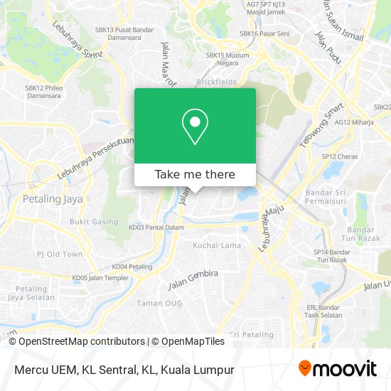 Mercu UEM, KL Sentral, KL map