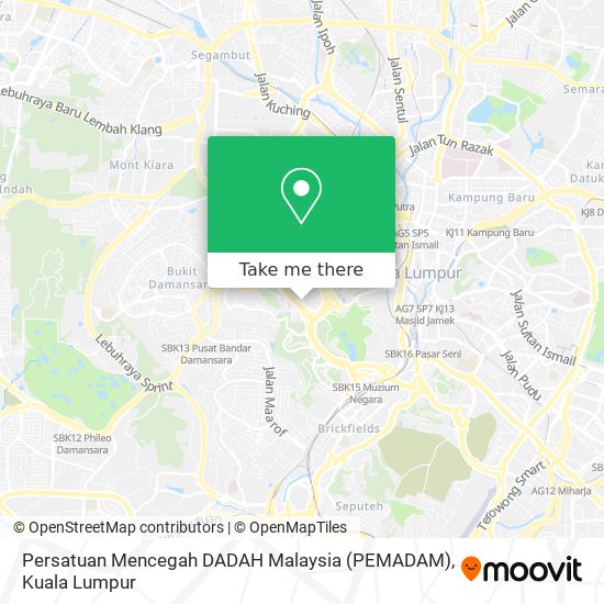 Persatuan Mencegah DADAH Malaysia (PEMADAM) map