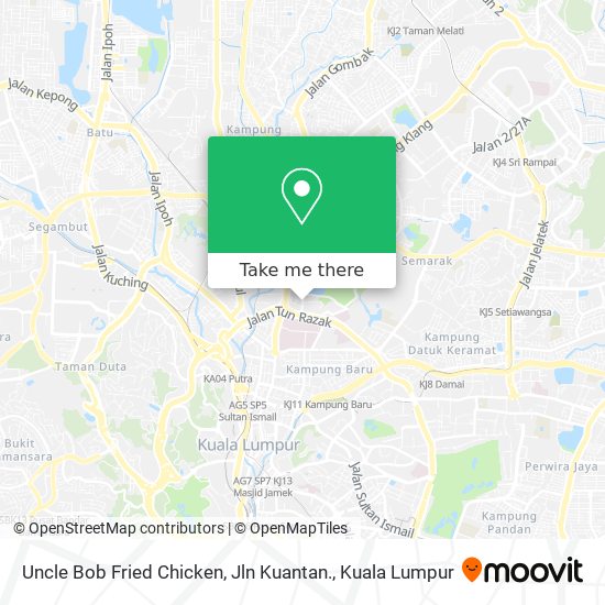 Peta Uncle Bob Fried Chicken, Jln Kuantan.