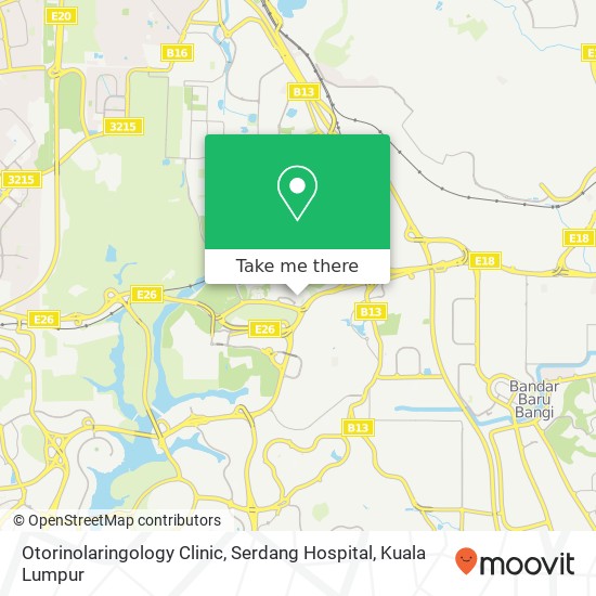Otorinolaringology Clinic, Serdang Hospital map