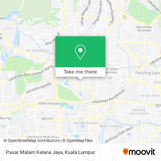 Peta Pasar Malam Kelana Jaya