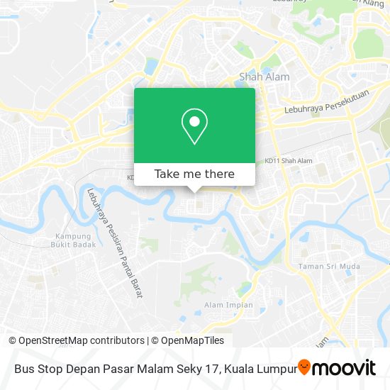Peta Bus Stop Depan Pasar Malam Seky 17