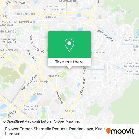 Peta Flyover Taman Shamelin Perkasa-Pandan Jaya