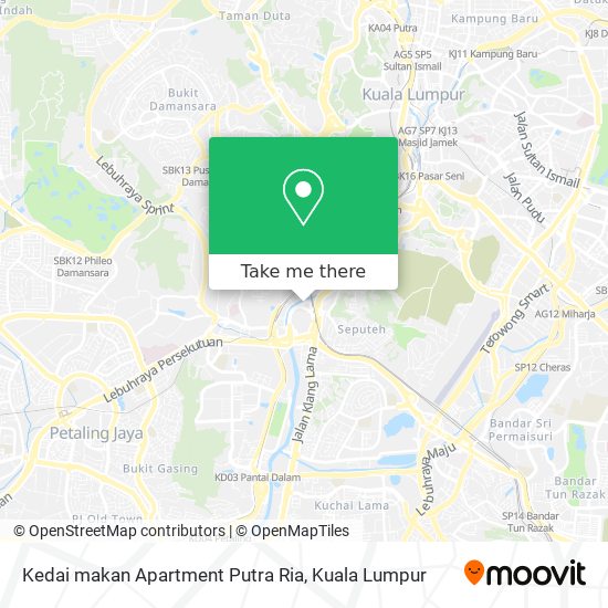 Peta Kedai makan Apartment Putra Ria