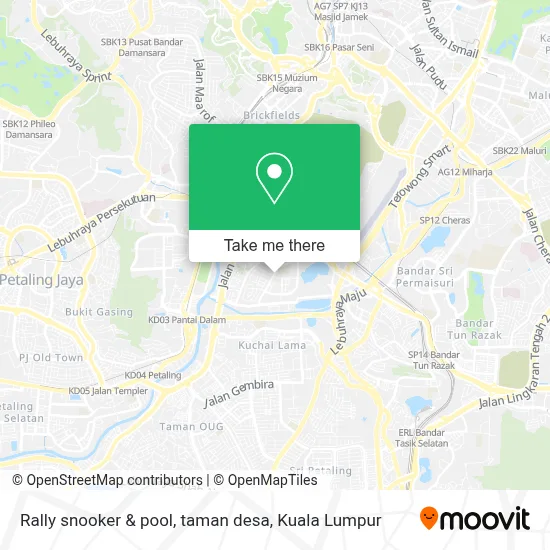 Rally snooker & pool, taman desa map