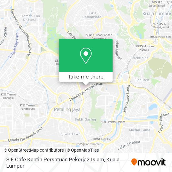 Peta S.E Cafe Kantin Persatuan Pekerja2 Islam