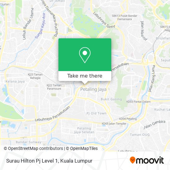 Peta Surau Hilton Pj Level 1