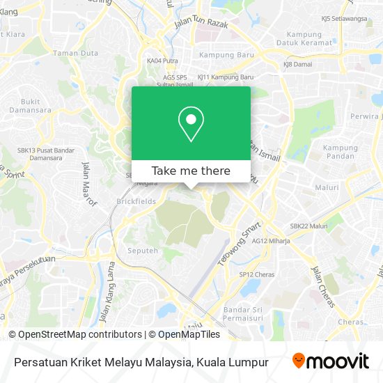 Peta Persatuan Kriket Melayu Malaysia