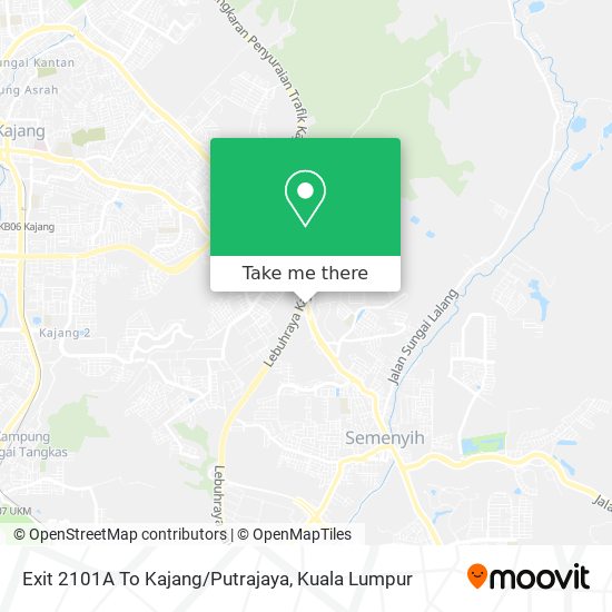 Exit 2101A To Kajang/Putrajaya map