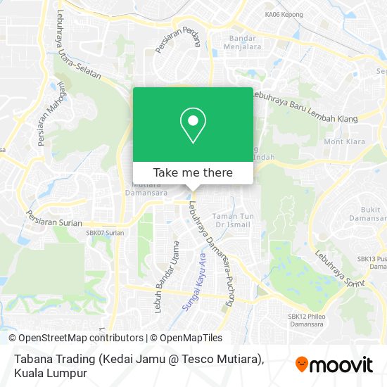 Peta Tabana Trading (Kedai Jamu @ Tesco Mutiara)