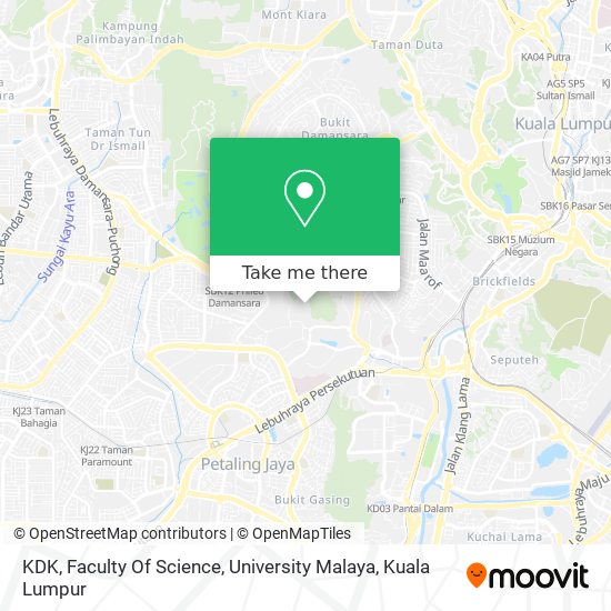KDK, Faculty Of Science, University Malaya map