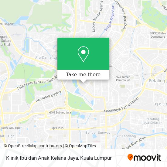 Peta Klinik Ibu dan Anak Kelana Jaya