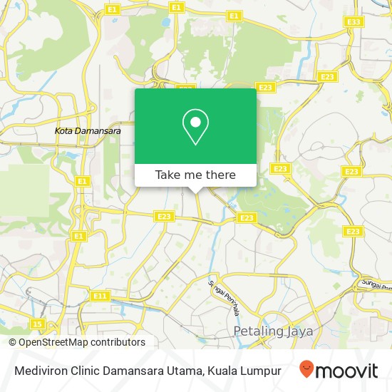 Peta Mediviron Clinic Damansara Utama