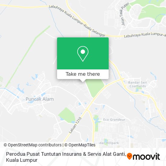 Peta Perodua Pusat Tuntutan Insurans & Servis Alat Ganti