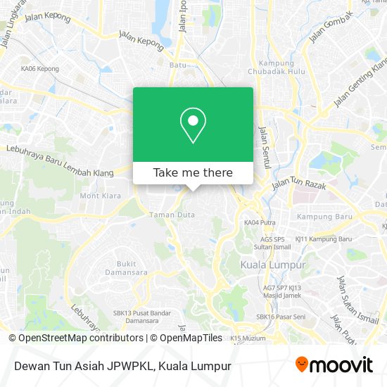 Dewan Tun Asiah JPWPKL map