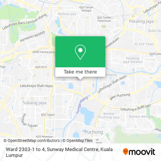 Ward 2303-1 to 4, Sunway Medical Centre map