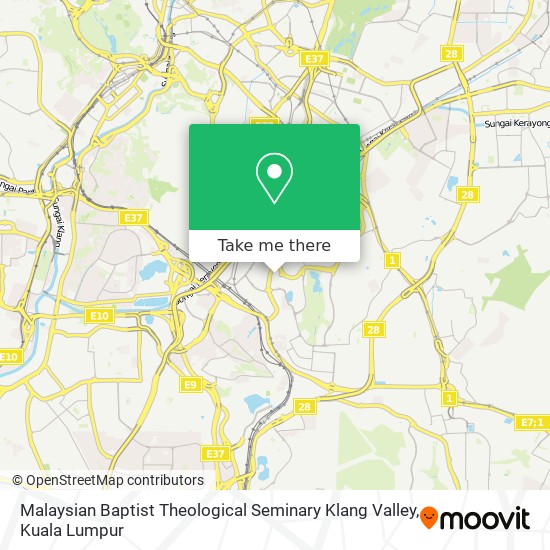 Peta Malaysian Baptist Theological Seminary Klang Valley