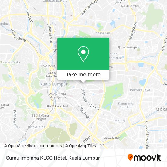 Peta Surau Impiana KLCC Hotel