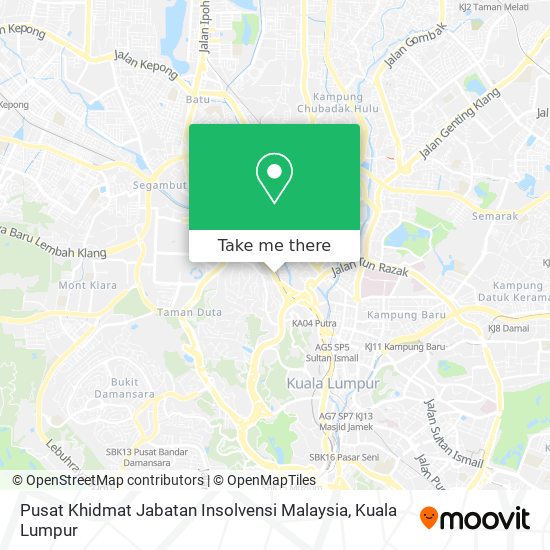 Peta Pusat Khidmat Jabatan Insolvensi Malaysia
