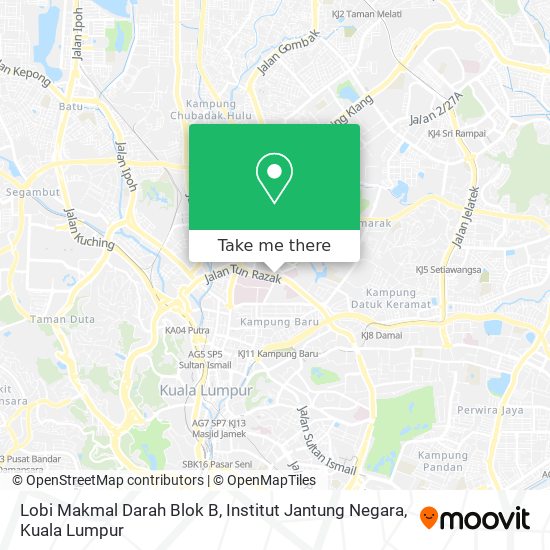 Lobi Makmal Darah Blok B, Institut Jantung Negara map